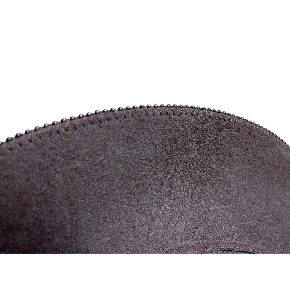 Adora | One size 100% Wool Felt Fedora Hat Small Metal Ball Trim on Brim